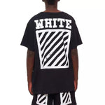 Off-White square frame Printing Round Neck Short Sleeve Unisex Black OMAA002F161850101001