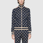 Gucci Classic GG Cotton Jacquard Zipper Jacket 'Blue' 496919-X9V05-4245