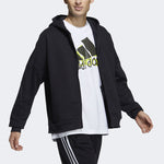 adidas Athleisure Casual Sports Breathable hooded Zipper Jacket Black GT6355