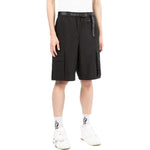 Off-White SS22 Industrial Solid Color Belt Casual Shorts Black OMCB064C99FAB0011007