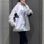 Men's Nike Colorblock Logo Printing Hooded Zipper Jacket White DB5172-100