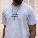Supreme FW19 Week 17 Bandana Box Logo Tee cashew Short Sleeve Unisex Gray SUP-FW19-10902