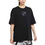 (WMNS) Air Jordan Essentials Solid Color Logo Alphabet Printing Round Neck Loose Short Sleeve Black T-Shirt DM3245-010