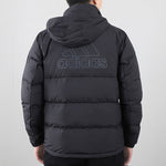 adidas Logo Print Casual Warm Sport Down Jacket Male Black GF0060