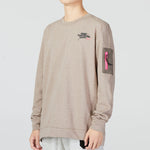Nike Back Smiling Face Pattern Printing Round Neck Pullover Long Sleeves Hoodie Men's Grey DQ7867-040