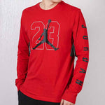 Air Jordan Large Logo Basketball Numeric Casual Breathable Sports Round Neck Long Sleeves Red AQ3702-687