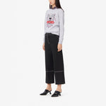 (WMNS) KENZO SS21 Tiger Head Embroidery Round-Neck Swea Grey F952SW7054XA-93