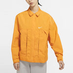 (WMNS) Nike Sportswear Swoosh Back Logo Printing Woven Jacket Yellow DM6204-738