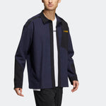 Men's adidas Terrex Voyg Ls s Solid Color Chest Zipper Pocket Detail Long Sleeves Navy Blue Shirt HN2041