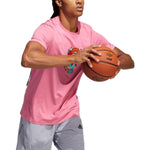 Men's adidas Cartoon Basketball Printing Sports Short Sleeve Pink T-Shirt HB5482