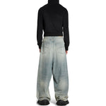(WMNS) Balenciaga Low Crotch Pants 'Light Blue' 706652TJW952204
