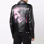Off-White FW21 Pattern Printing Sleeve Zipper Jacket Slim Fit Version Black OMJG016F21LEA0011032