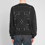 Men's Off-White Cotton Round Neck Pullover Black OMBA035E19E300011091