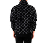LOUIS VUITTON LV Monogram Fleece Full Logo Zipper Jacket Unisex Black 1A5VFA