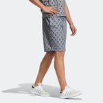 Men's adidas neo Pattern Printing Lacing Casual Sports Shorts Gray IB5847