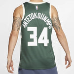 Nike NBA Sports Basketball Jersey/Vest SW Fan Edition Milwaukee Bucks Alphabet 34 Green 864489-323