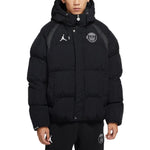 Men's Air Jordan Paris Saint-Germain Badge Hooded Loose Padded Black Jacket DB6495-010