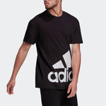 Men's adidas Contrasting Colors Alphabet Large Logo Casual Short Sleeve Black T-Shirt HE1830