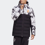 adidas Juventus Soccer/Football Sports Colorblock hooded down Jacket Black White Colorblock FR4213