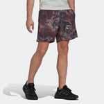Men's adidas x Parley Crossover Loose Paint Splash Effect Printing Sports Shorts Khaki Brown HK4513