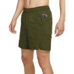 Men's Nike Dri-Fit Solid Color Rear Zipper Pocket Elastic Waistband Straight Shorts Military Green DQ4817-326