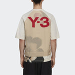 Men's Y-3 SS21 Rear Logo Printing Round Neck Short Sleeve Creamy White T-Shirt GV6082