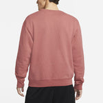 Men's Air Jordan SS22 Printing Fleece Sports Round Neck Wine Red DH9036-691
