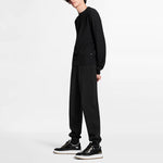 Men's LOUIS VUITTON FW21 Solid Color Casual Round Neck Long Sleeves Knit Black 1A7XCG
