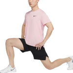 Men's Nike Pro Dri-FIT Logo Printing Casual Sports Round Neck Short Sleeve Pink T-Shirt CZ1182-698