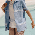Men's Vans Denim Short Sleeve Blue Shirt VN0A5E6JLKZ