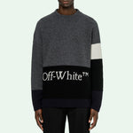 Off-White FW20 Logo Printing Sweater Men Grey OMHE048E20KNI0010701