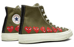 Converse x COMME des GARCONS PLAY Chuck 70 Hi Multi Heart 'Khaki' 162973C