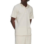 Men's adidas originals Printing Brand Logo Solid Color Short Sleeve White Polo Shirt IB7723