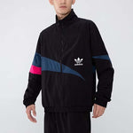 Men's adidas originals TS Track Top Logo Printing Contrasting Colors Sports Jacket Autumn Black H46698