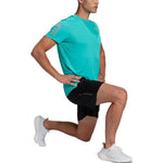 Men's adidas Solid Color Logo Round Neck Pullover Sports Short Sleeve Light Blue T-Shirt HB7435