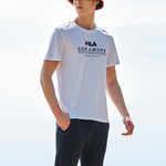 FILA Logo Letter Print Crewneck Loose Short Sleeve Men's White F11M028114G-WT