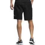 Men's adidas Solid Color Logo Printing Casual Straight Shorts Black HM2984