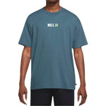 Men's Nike Loose Alphabet Logo Geometry Pattern Printing Sports Short Sleeve Gray Green T-Shirt DQ1859-058
