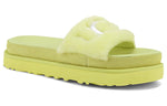 (WMNS) UGG Laton Fur Slide Yellow Slippers 1111236-MRT