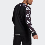 adidas MENS Celeb Sweat Sports Logo Crew Neck Hoodie Black GK5092