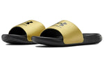 (WMNS) Under Armour Ansa Fixed Slides 'Black Metallic Gold' 3023772-006