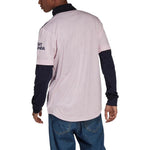 Men's adidas Logo Alphabet Printing Ribbed V Neck Short Sleeve Pink T-Shirt HF0710