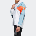 adidas neo hooded Zipper Windproof Jacket White / Blue DW8109