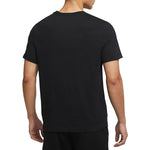 Men's Nike Flowers Large Logo Casual Sports Solid Color Round Neck Short Sleeve Black T-Shirt DV1215-010