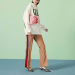 (WMNS) Gucci Cotton jersey hooded sweatshirt with Gucci Depuis 1921 cat print 'White' 717427-XJFNL-9095