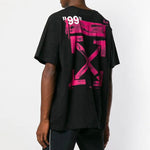 Men's Off-White Graffiti Arrow Pattern Short Sleeve Loose Fit Black T-Shirt OMAA038G20JER0071028