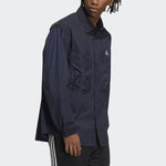 Men's adidas Prsve J Solid Color Sports Cargo Long Sleeves Ink Blue Shirt HD0039
