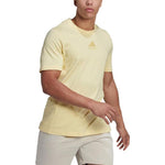 adidas M Internal Tee Logo Solid Color Athleisure Casual Sports Round Neck Short Sleeve Yellow HJ9807