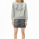 (WMNS) KENZO FW21 Tiger Head Printing Cotton Hoodie Gray FB62SW8314MO-94