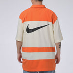 Nike Sportswear Swoosh Logo Printing Contrasting Colors Loose Polo Shirt Orange DJ5370-801